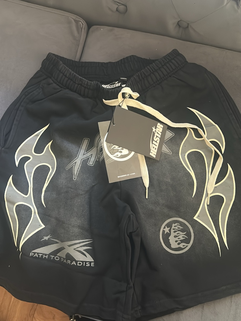 Black Graphic Men’s Shorts - Path to Paradise